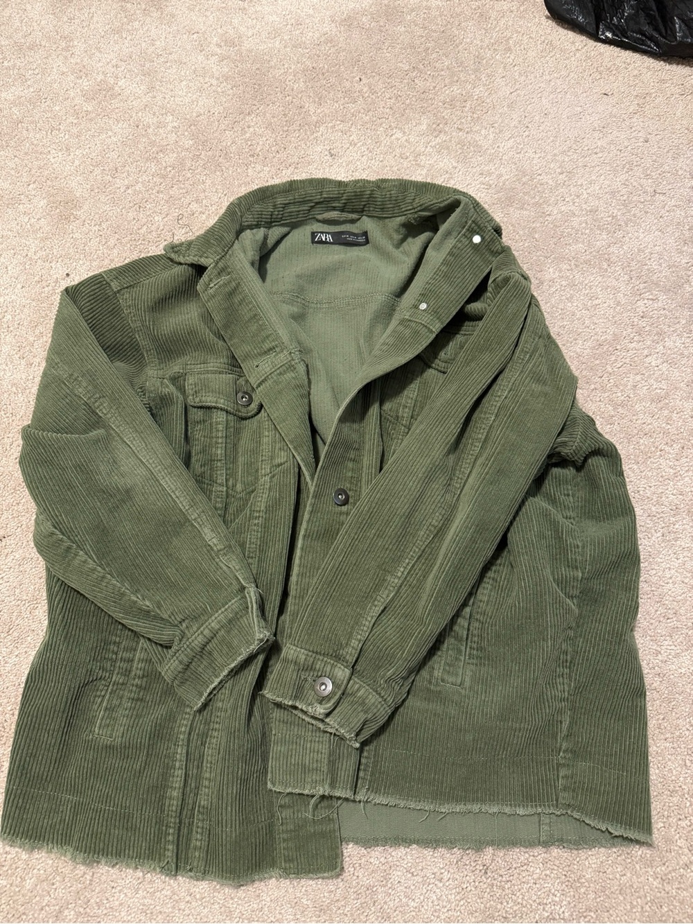 Zara Olive Green Corduroy Shacket